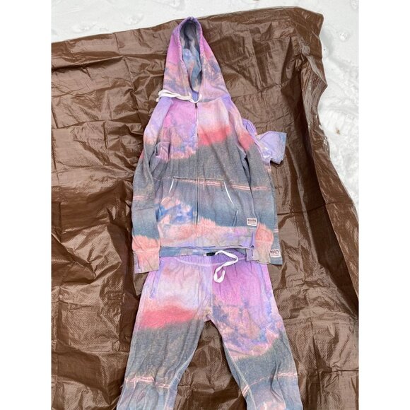 LIMITED EDITION Roots Tie Dye Hoodie Sweatpants Set - RARE Pastel Outdoor Scene - Picture 2 of 7